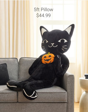 5ft Pillow Black Cat