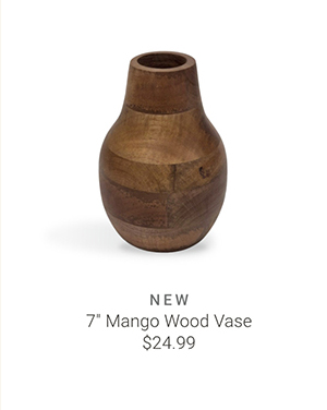 7" Mango Wood Vase