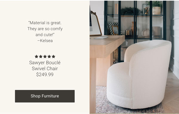 Shop Furniture - Sawyer Boucle Swivel Chair