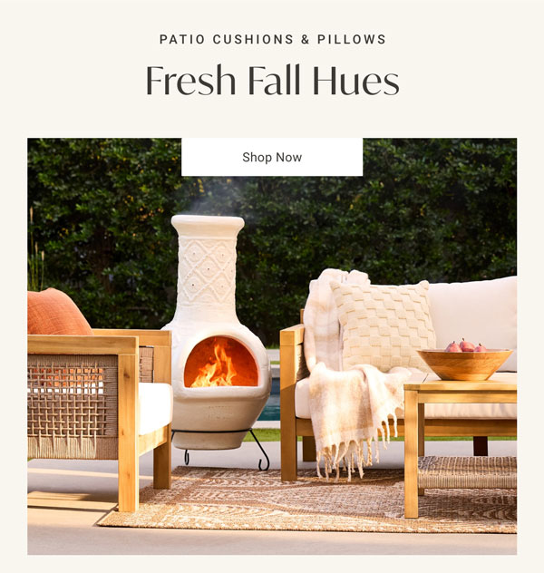 Patio Cushions & Pillows: Fresh Fall Hues - Shop Now