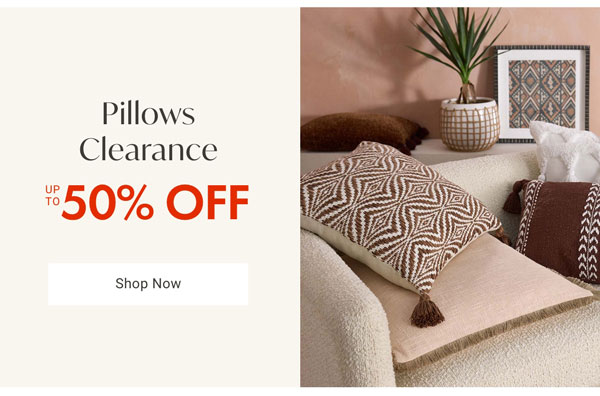 Pillows Clearance Category Up to 50% OFF - Shop Now
