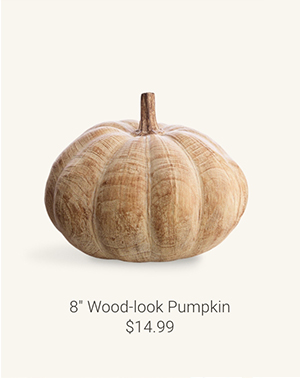 8" Wood-look Pumpkin