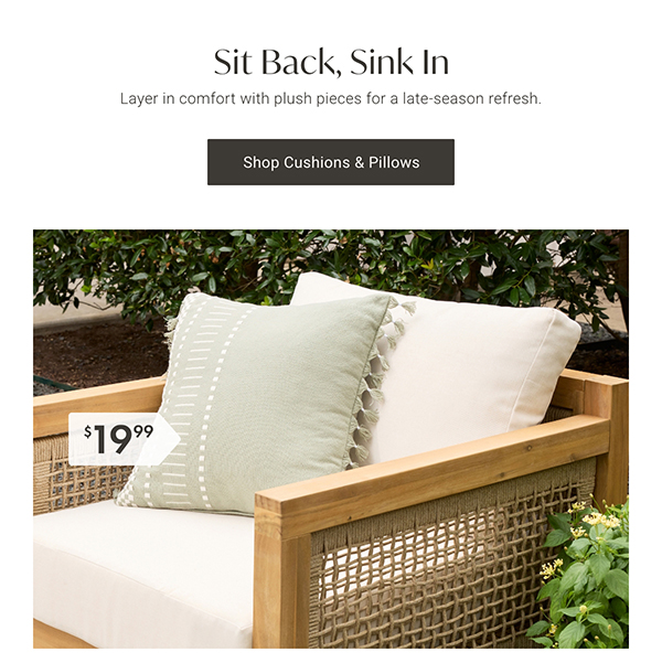 Shop Cushions & Pillows >