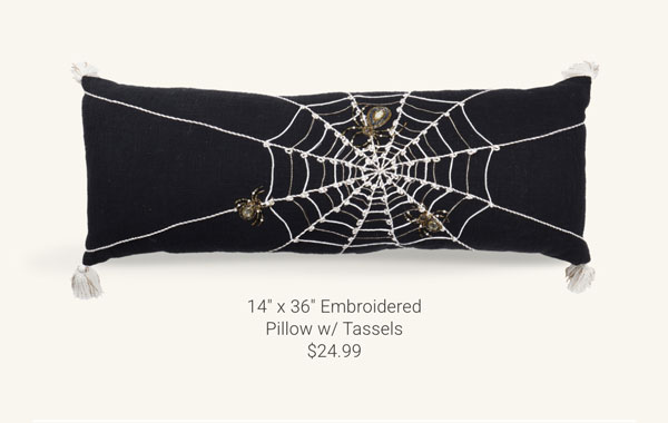 14" x 36" Embroidered Pillow w/ Tassels