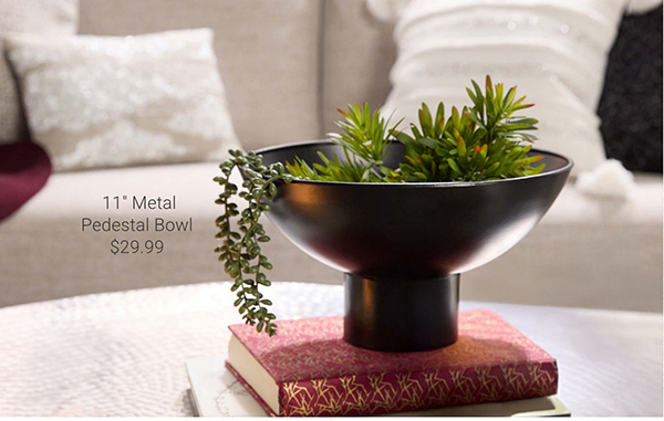 11" Metal Pedestal Bowl