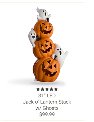 31" LED Jack-o'-Lantern Stack w/ Ghosts