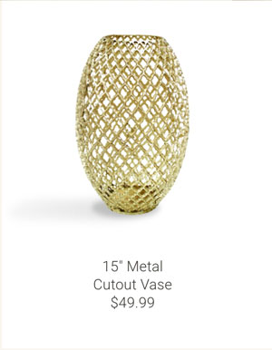 15" Metal Cutout Vase