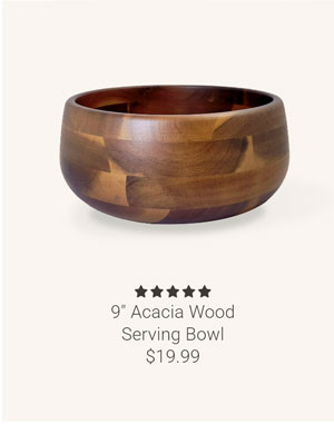 9" Acacia Wood Serving Bowl
