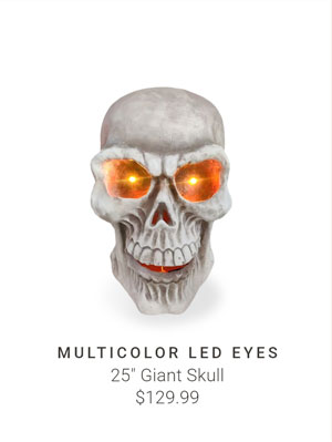 Multicolor LED Eyes: 2ft Giant Skull
