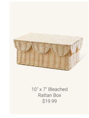 10" x 7" Bleached Rattan Box