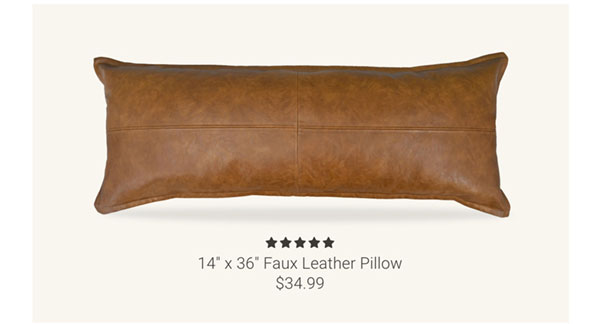 14" x 36" Faux Leather Pillow