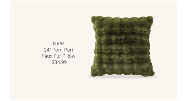 24" Pom-Pom Faux Fur Pillow