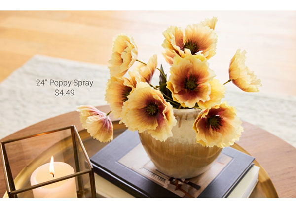 24" Poppy Spray
