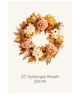22" Hydrangea Wreath