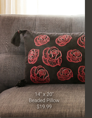 14" x 20" Beaded Pillow