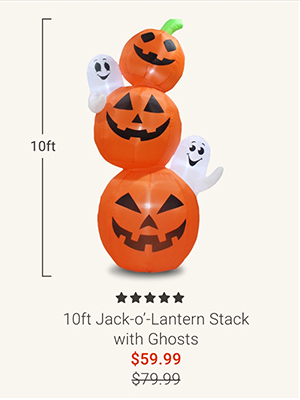 10ft Jack-o'-Lantern Stack with Ghosts