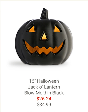 16" Halloween Jack-o'-Lantern Blow Mold in Black