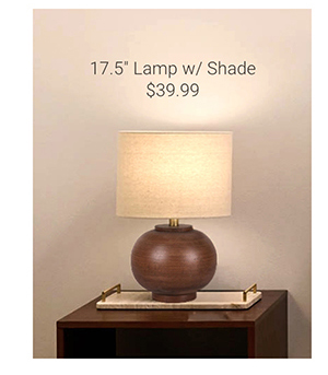 17.5" Lamp w./ Shade