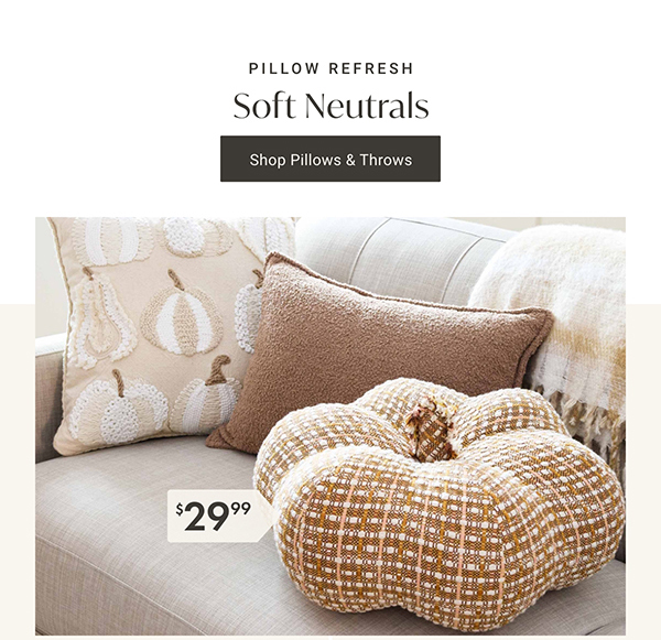 Soft Neutrals | Shop Pillows & Throws >