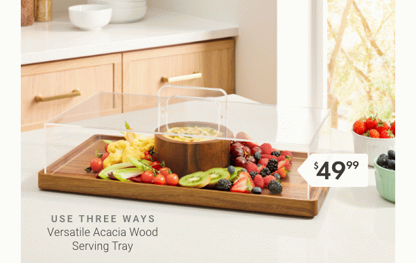 Versatile Acacia Wood Serving Tray (Use Three Ways)