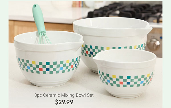 3pc Ceramic Mixing Bowl Set