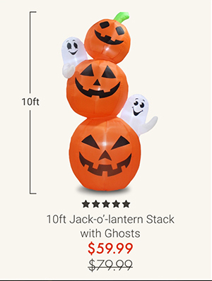 10ft Jack-o'-Lantern Stack with Ghosts