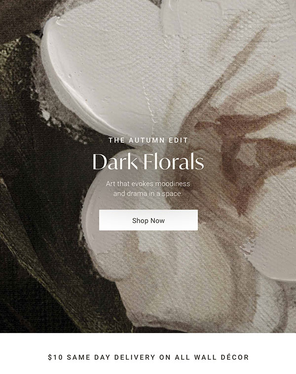 The Autumn Edit: Dark Florals - Shop Now ($10 Same-Day Delivery On All Wall Decor)