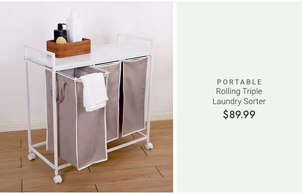 Rolling Triple Laundry Sorter