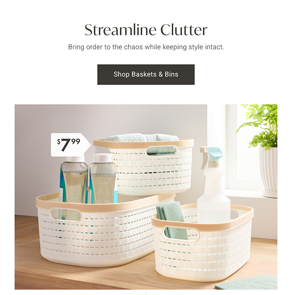Streamline Clutter | Shop Baskets & Bins >