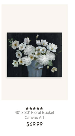 30: x 40" Floral Bucket Canvas Art