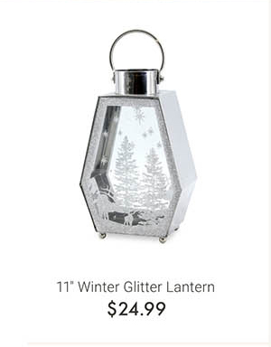 11" Winter Glitter Lantern