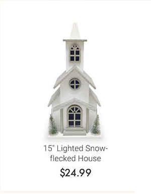 15" Lighted Snow-flecked House