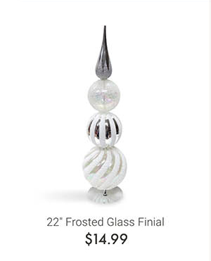 22" Frosted Glass Finial