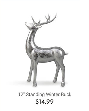 12" Standing Winter Buck