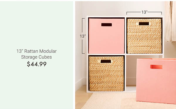 13" Rattan Modular Storage Cubes