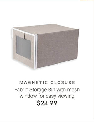 Fabric Storage Bin with mesh viewing window for easy viewing