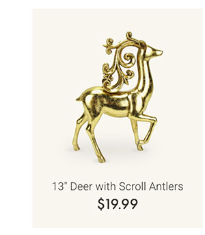 13" Deer with Scroll Antlers