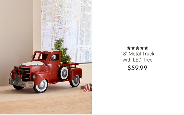 18" Metal Truck with LED Tree