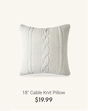18" Cable Knit Pillow