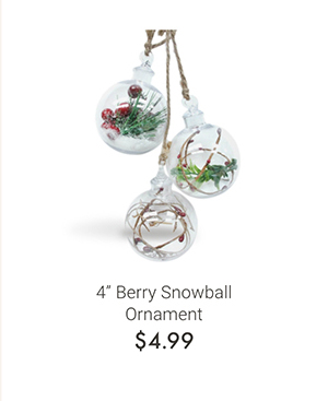 4" Berry Snowball Ornament
