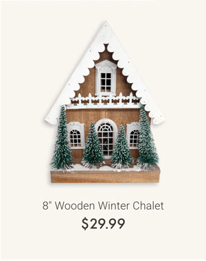 8" Wooden Winter Chalet