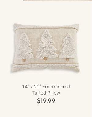 14" x 20" Embroidered Tufted Pillow