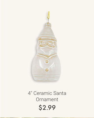 4" Ceramic Santa Ornament