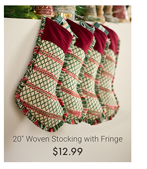 20" Woven Stocking with Fringe