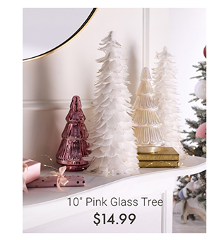 10" Pink Glass Tree