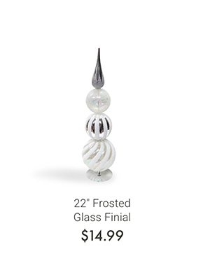 22" Frosted Glass Finial