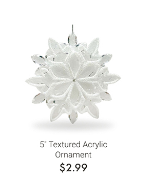 5" Textured Acrylic Ornament