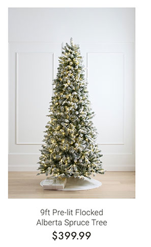 9ft Pre-lit Flocked Alberta Spruce Tree