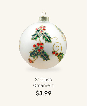 3" Glass Ornament