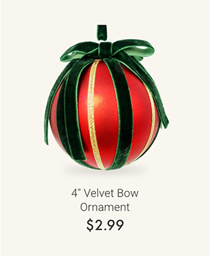 4" Velvet Bow Ornament